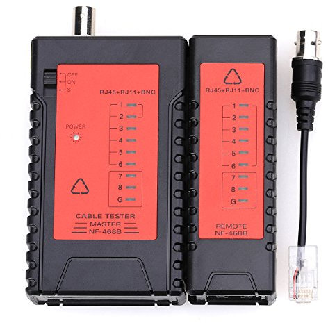 Cruser NF-468B Network Lan Cable Wire Tester RJ45 RJ11 RJ12 BNC CAT5 Tracker Wire cable tracer