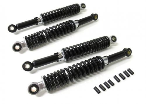 4x Schwarzes Stoßdämpfer Tieferlegung Set passend für Simson Schwalbe, Sperber, Habicht – 30cm und 32cm, Hydraulisch gefedert, 5-fach verstellbar, inkl. 8mm Reduzierhülsen
