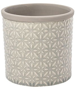 Burgon & Ball Tuscany Ceramic Indoor Planter - Pale Grey, Small Grey