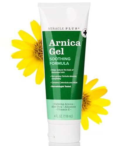 Miracle Plus Natural Arnica Bruise Gel For Body | Skin Care Arnica Montana Lotion Topical Gel | Extra Strength Vitamin K Cream Ointment, 4 Fl Oz