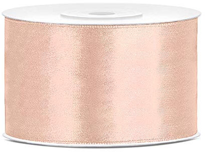 DaLoKu Satinband 6/12/25/38/50/100mm x 25m Geschenkband Schleifenband, Größe: 38mm x 25m, Farbe: Pfirsich