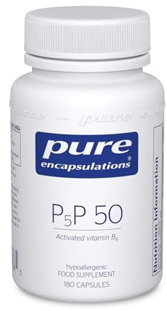 Pure Encapsulations P5P 50 Activated Vitamin B6, 180 Capsules | Reduces Tiredness & Supports Hormonal Balance, Active Pyridoxal-5'-Phosphate Vitamin B6, Hypoallergenic