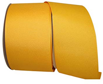 Reliant Ribbon 5200-662-40K Grosgrain Texture Ribbon, 3 Inch X 50 Yards, Yellow Gold
