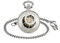 MICGIGI-Unisex Taschenuhr mit Kette Analog Handaufzug Hohlen Mechanische Taschenuhren Silber