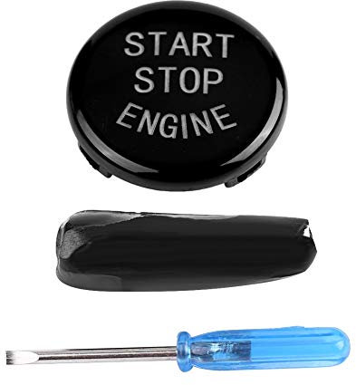 Auto Motor Schalters Abdeckung, Fydun ABS Ein Tasten Start Abdeckung Motor Zünd Schalters Ersetzen Start Stop Engine Aufkleber Schalter Schutz(Black)