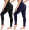 CAMPSNAIL 2er Pack Leggings Damen Schwarz High Waist Sport Leggins Blickdicht Sporthose für Gym Yoga(Schwarz& Dunkelblau,XXL)
