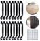 16 Pcs Cabinet Handles 128mm Black Pull Handles for Cupboards Kitchen Handles with 32 Pcs Screws Door Bow Pull Handle Hole Spacing 128mm Aluminum Alloy Cabinet Handle for Bedroom Furniture Door Drawer