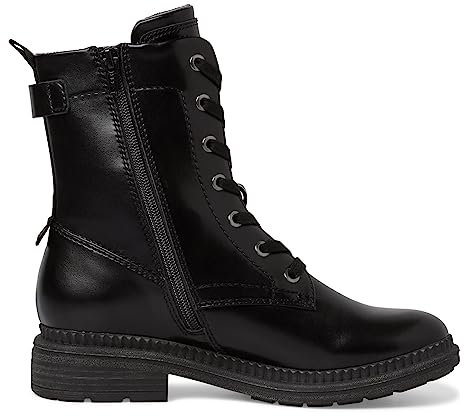 Jana Damen Sneaker hoch mit Schnürsenkeln und Reißverschluss Weite H Mehrweite, Schwarz (Black Nappa), 37 EU