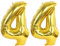 D2D | Party Balloon Zahl 44 XXL in Gold - Größe: 100 cm - Folienballons - Zahlenballons - Geburtstagdeko - Helium Ballons