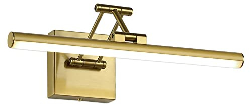 Joossnwell LED Picture Lights for Paintings Dimmable 15.5 Inch Long Hard-Wired Picture Frame Lights Brass Gallery Wall Light with Adjustable Swing Arm Art Display Lamps 7W 3000K Warm White