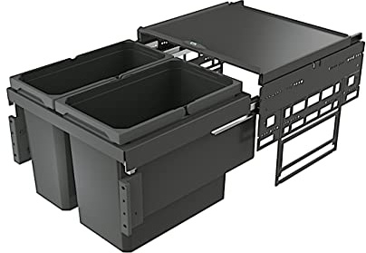 Naber Abfallsorter Cox® Base 360 S/500-2 Anthrazit mit 38 (22 + 16) Liter Volumen für 50 cm Schrankbreite