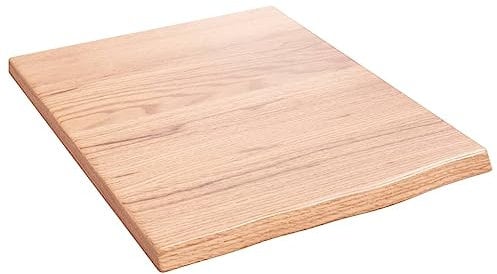 vidaXL Étagère Murale, Dessus de Table avec Bord Vivant, Tablette Suspendue Flottante, Rustique, Marron Clair Bois Chêne Massif Traité