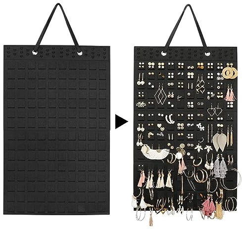 Alicer Organisateur de bijoux à suspendre - Support de rangement pour boucles d'oreilles - Support pliable - Présentoir à bijoux pour boucles d'oreilles - Peut contenir jusqu'à 300 paires