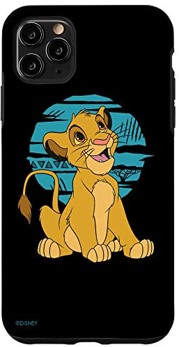 iPhone 11 Pro Max Disney The Lion King Young Simba Happy Blue Retro Case