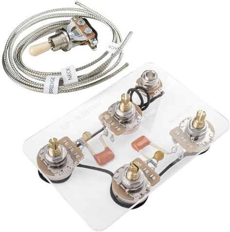 Musiclily Pro LP STD Modern 60s Plus Treble Bleed Kabelbaum Elektronik Kit | Vorverdrahtetes, für Epiphone LP Style E-Gitarre