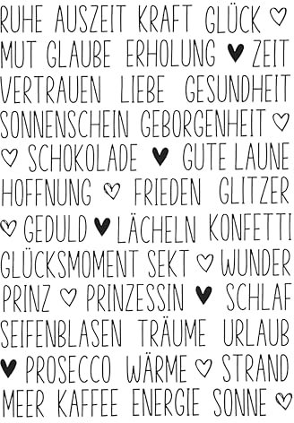 Fräulein Lotti | Wasserschiebefolie fuer Stabkerzen - Thema: Nimm Dir was Du brauchst 1 | Tattoofolie | schwarz DIN A5