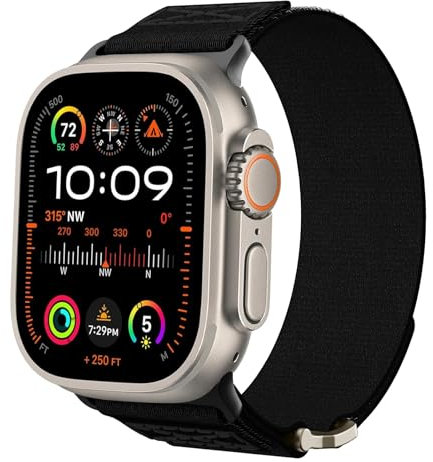 Cinturino per Apple Watch Ultra 2 49mm, Cinturini in Velcro Sport in Nylon Robusti Compatibile con Apple Watch Ultra 2/Ultra 49mm 46mm 45mm 44mm 42mm iWatch Serie 10/9/8/7/6/5/4/3/Serie SE/(SE 2)