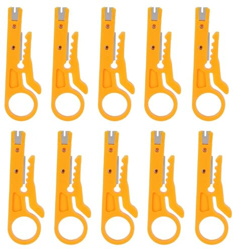 Mini Cable Crimping Stripping Pliers Tool with Wire Stripper, Hole Puncher, Cutter for Electrician, CAT‑5e, CAT‑6 Data Lines, UTP/STP, 110 Blocks, Suitable Cable Diameter 5-6.2mm