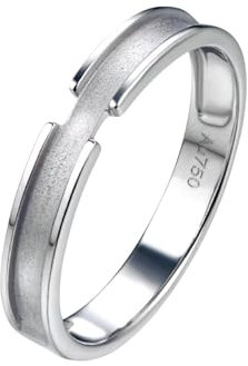 Wycian Schmuck Damen Ringe, Ring Platinum 9 Karat Weißgold 9K Größe 45 (14.3) Personalisiert Für Geburtstag Ringe Frauen Aesthetic