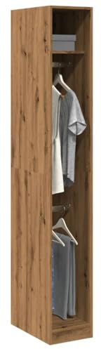 Willood Kleiderschrank Artisan-Eiche 30x50x200cm Kleiderschrank, Garderobenschrank mit Stauraum, Schrank Mehrzweckschrank für Schlafzimmer, Flurschrank Offen, Holzwerkstoff 1 Regal