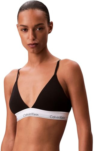 Calvin Klein Sujetador Triangular Mujer Lightly Lined con Logotipo en la Cintura, Negro (Black), XL
