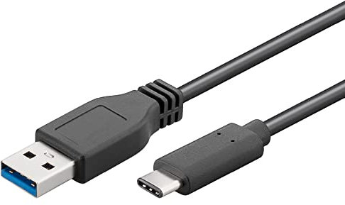 Goobay 71221 SuperSpeed 3.1 USB C -> USB 3.0 (Typ A) Ladekabel, Datenkabel, Unterstützt Charging & Sync, 3-Fach geschirmt, 2m, schwarz