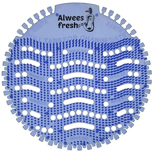 Urinal Screens, Splash Mats, Urinal Deodoriser - 10 Pack - Fits Most Top Urinal Brands & Waterless. Anti-Splash & Odour Neutraliser by Alwees Fresh… (blue)