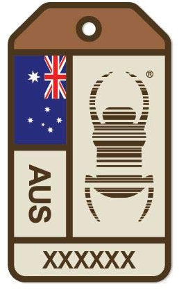 geo-versand Travelbug Aufkleber Geocaching Australia Australien Sticker Tb Numbe