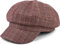styleBREAKER Damen Bakerboy Schirmmütze mit Glencheck Karo Muster, Ballonmütze, Bakerboy Schiebermütze, Newsboy Cap 04023068, Farbe:Bordeaux-Rot-Beige