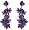 EVER FAITH Orecchini vintage in stile Art Deco, strass cristalli smalto floreale piombo lampadario orecchini pendenti viola