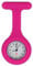 Silicone Nurse FOB Watch Tunic Brooch for Doctors, Paramedic, Chefs Analog Quartz Movement (Shocking Pink)