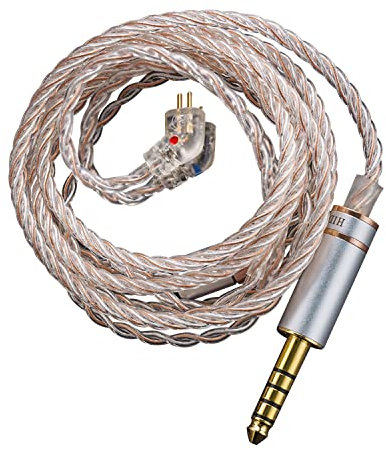 HIDIZS BL4.4A Replacement Audio Upgrade Cable, Detachable Earphone Cable 4.4mm Plug Headphone Balanced Cord- 2 Pin 0.78mm IEM Cable for Headphones, MP3 Players,Phones,Speakers,Tablets,PCs ...(Silver)