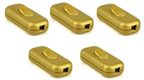 Prometeo Electronics Interruttori volante passafilo unipolare on-off Oro dorato 6A 250V 60x26x15mm Set