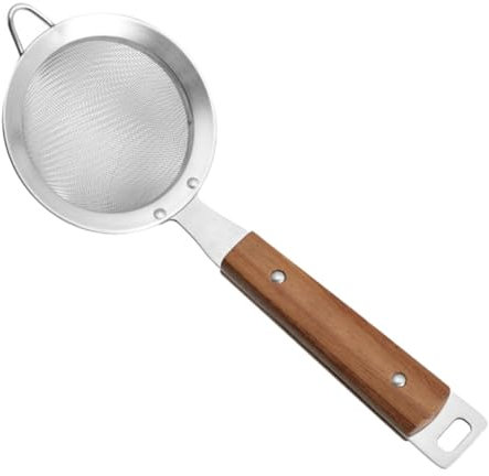 IMIKEYA Groß 1stk Sieb Aus Edelstahl Löffel Holz Heißer Topf Gebraten Edelstahlsieb