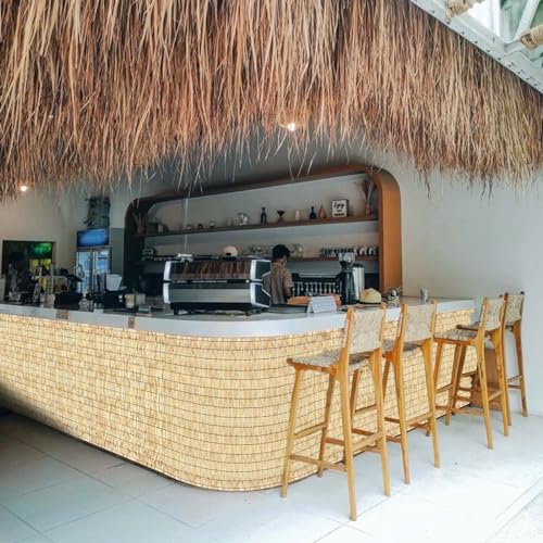 Stangen-Bambuszaunrolle Mit Kabelbindern, Sichtschutz Aus Schilfrohr, Verdunkelung for Balkonzäune, for Innen- Und Außenterrasse, Gartenrandpool, Atmungsaktiv (Color : Natural Black line, Size : 80c