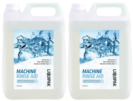 Liquipak Rinse Aid - Automatic Dishwasher & Glasswasher Rinse Aid, Spot Streak And Smear Preventer, For Dishes, Glassware, Cutlery 2x5L