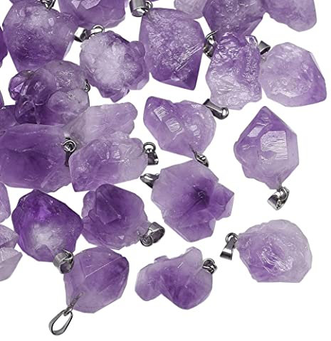 Kristall Natural Amethysten Anhänger für Schmuck Making -Edelstein für Halskette 20 Prozent Amethyst