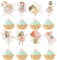 Xsstarmi 40 Packung Fairy Cupcake Toppers Beidseitig Mushroom House Flower Fairy Cupcake Picks für Fairy Hochzeit Geburtstag Zubehör für Party Kuchendekorationen