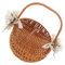 Gogogmee Blumenkorb aus Rattan Sammelkorb Vintage geflochtener Korb Picknickkorb Korb für Weidenkorb Vorratsbehälter Brotaufbewahrung gewebter Halter gewobener Korb Plastik