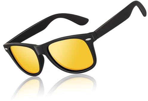 LINVO Sonnenbrille Herren Damen Polarisiert Retro Stil Rechteckig Vintage Klassisch Unisex UV400