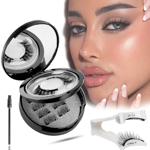 Magnetische Wimpern 3D Wimpern Magnet Wimpern Natürlicher Look Magnetic Lashes Wiederverwendbar Magnetische Wimpern Testsieger mit Zange Magnetwimpern ohne Eyeliner Künstliche Wimpern Magnetisch Kit