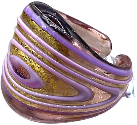 Anillo de cristal de Murano antigua murrina veneciana, talla 17, VR800D