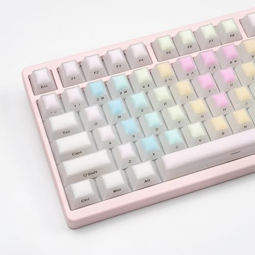 Lot de 126 touches arc-en-ciel en silicone pour clavier mécanique Cherry MX à ongles longs compatibles avec 60 %, 65 %, 75 %, 95 %