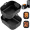 2PCS Silicone Air Fryer Liners for Ninja Double Stack Air Fryer XL Sl400UK, Airfryer Liners Air Fryer Accessories for Ninja Dual Air Fryer AF400UK, AF300UK, AF451UK, Tower T17088 (Black, One Size)