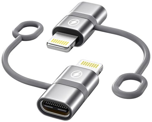 Adaptateur USB C vers Lightning (Lot de 2), Adaptateur Lightning USB C PD 36W Charge Rapide et Transfert de Données pour iPhone 14 Pro Max 13 12 11 X XR, iPad/AirPods, pas pour les écouteurs/audio/OTG