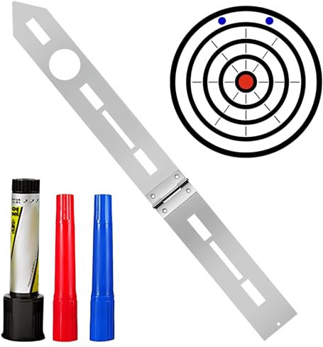 LUMINFLY Stainless Steel Throwing Target Stencil, Foldable Template with Multi-Size Holes, Includes Markers and Accessories for Quick Setup