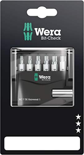 Wera Bit-Sortiment, Bit-Check 7 TX Universal 1 SB, 7-teilig, Wera 05073404001