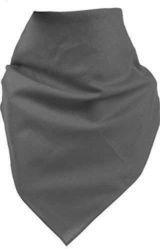 Harrys-Collection Unisex Bandana Bindetuch 100% Baumwolle (1 er 6 er oder 12 er Pack), Farbe:uni dunkelgrau