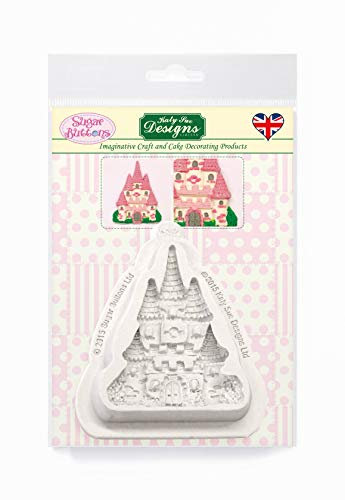 Castle Silicone Mould for Cake Decorating, Crafts, Cupcakes, Sugarcraft, Candies, Card Making and Clay, Food Safe Approved, Made in The UK, Sugar Buttons by Kathryn Sturrock