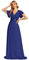 Ever-Pretty Women's Double V-Neck Short Flutter Sleeves Empire Waist Elegant Chiffon Long Party Evening Dresses Sapphire Blue 22UK